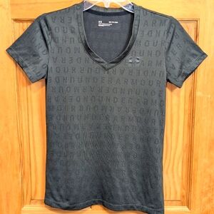 Under Armour UA Women's XS Loose Fit SS Shirt Velocity Jaquard Green Activewear